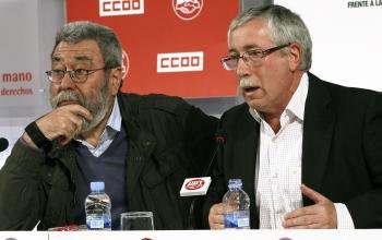 Los secretarios generales de CCOO y UGT, Ignacio Fernández Toxo y Cándido Méndez.