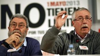 Méndez y Toxo, durante su comparecencia. (Foto: Sergio Barrenechea)