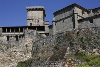 La maleza se apodera de buena parte de los muros de la fortaleza. (Foto: XESÚS FARIÑAS)