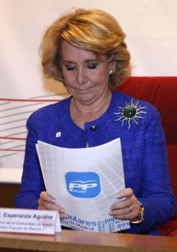  La presidenta del PP de Madrid, Esperanza Aguirre.