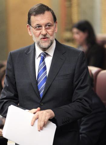 Mariano Rajoy, durante la sesió de control en el Congreso. (Foto: ZIPI)
