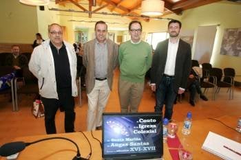 Abelardo Fariñas, José Ramón Seara, Francisco Javier Pérez y Francisco Sandoval, ayer en Allariz. (Foto: MARCOS ATRIO)