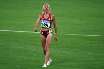 La atleta palentina Marta Domínguez, en una prueba internacional.