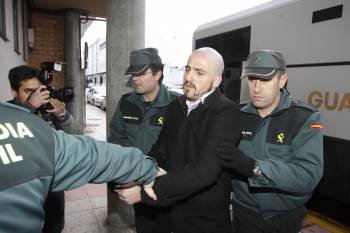 Ilidio Magalhaes, el presunto sicario, el día en que declaró en el juzgado de Verín. (Foto: XESÚS FARIÑAS)