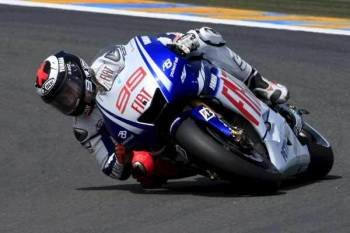 El piloto español Jorge Lorenzo, pilotando su Yamaha.