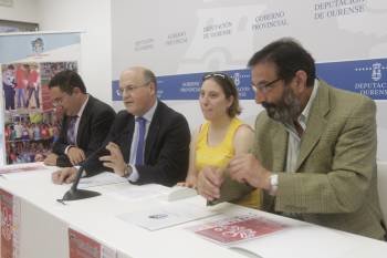 Argimiro Marnotes, Manuel Baltar, Laura Trigás y Eladio Fernández presentaron el encuentro del domingo. (Foto: MIGUEL ÁNGEL)