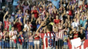 David Villa, con la camiseta del Atlético de Madrid. (Foto: KIKO HUESCA)