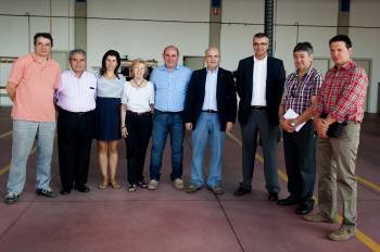 Lamas, Perez, Vázquez, Méndez, Barreal, Baltar, Villanueva, Feijóo y Pazos, tras la reunión.