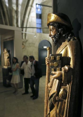 Una talla policromada de Santiago (Foto: LAVANDEIRA JR)