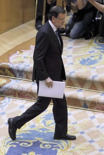 El presidente del Gobierno, Mariano Rajoy, en el pleno del Congreso. (Foto: J.J. GUILLÉN)