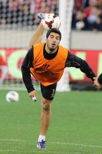 El atacante uruguayo en un entreno con el Liverpool esta pretemporada. (Foto: EFE )