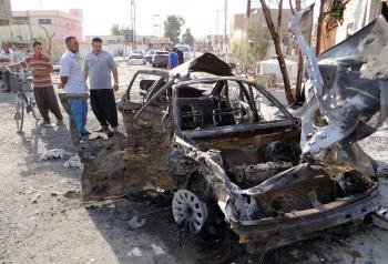 La violencia no cede en Irak. Imagen de un coche bomba en Kirkuk el 11 de agosto. (Foto: EFE )
