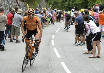 Igor Antón, una de las referencias del equipo naranja, durante el Tour de Francia 2013. (Foto: BERNARD PAPON)