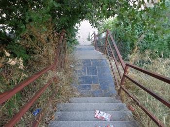 Escalera de acceso a O Campiño, en Viloira.