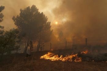 Imagen del incendio en Sabadelle. (Foto: Xesús Fariñas )