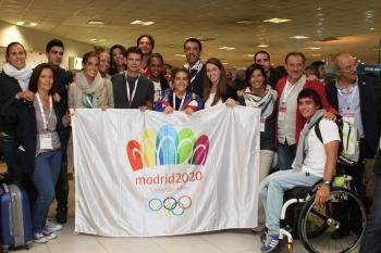 Integrantes de la delegación de apoyo a la candidatura de Madrid como sede de los Juegos Olímpicos de 2020 (Foto: efe)