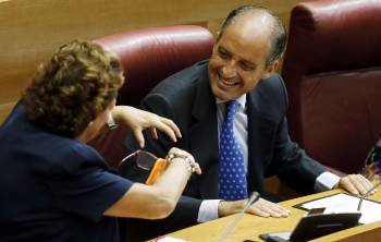 Barberá y Camps, en el debate de política general en las Cortes Valencianas. (Foto: K. FORSTERLING)