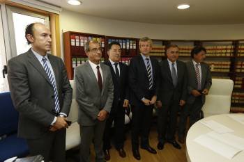Florentino Delgado, Arturo González, Antonio Piña, Alfonso Rueda, Carlos Varela y Juan José Martín.  (Foto: XESÚS FARIÑAS)