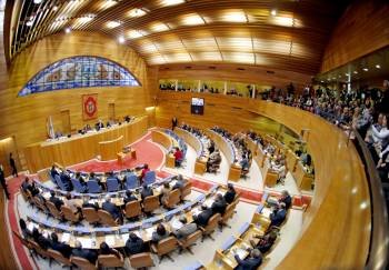 Imagen de una sesión plenaria en la Cámara gallega.