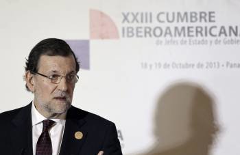 Mariano Rajoy, en una intervención pública durante la Cumbre Iberoamericana en Panamá. (Foto: JEFREY ARGUEDAS)