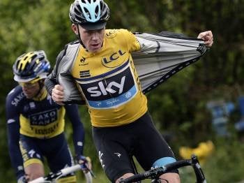 Cris Froome, de amarillo durante las últimas etapas del Tour 2013.