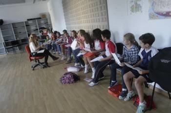 Alumnos de la Escola Municipal de Música, en una clase en el inicio de este curso. (Foto: M. ANGEL)