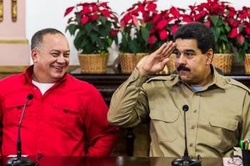 El presidente de la Asamblea Nacional, Diosdado Cabello, con el presidente de Venezuela, Nicolás Maduro. (Foto: M. GUTIÉRREZ)