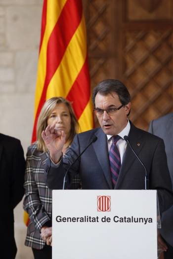 Artur Mas durante la rueda de prensa que dio el jueves anunciando fecha para el referéndum. (Foto: GARCÍA)