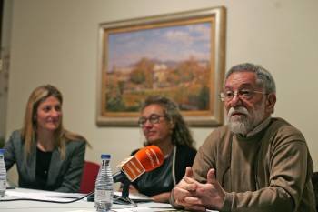 Eva Torre, Ana Garrido y Manuel Vidal, en la presentación de su exposición. (Foto: M. ATRIO)