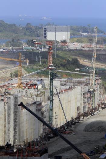 Vista de los trabajos de ampliación del Canal de Panamá.  (Foto: ALEJANDRO BOLIVAR)
