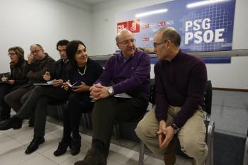 Rosa Martínez, Morgade, López Vidal, Dacosta, Agustín Fernández y Barquero, en la ejecutiva del jueves.