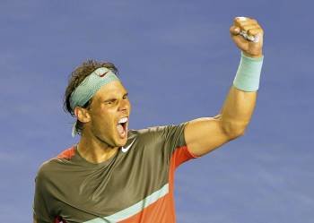 Nadal celebra la victoria sobre Federer en una de las semifinales del Abierto de Australia. (Foto: JOE CASTRO)