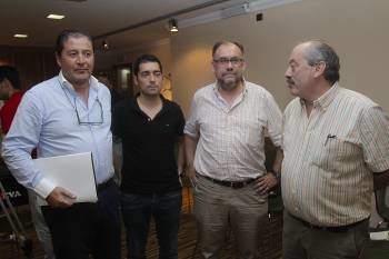 Los principales responsables del CD Ourense, al comienzo de la temporada. (Foto: MIGUEL ÁNGEL)