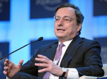 Mario Draghi, presidente del BCE que hoy podría anunciar el mantenimiento de tipos.