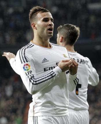 Jesé celebra uno de los goles del Real Madrid. (Foto: J. MARTÍN)