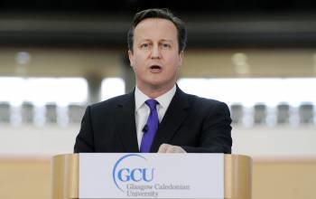David Cameron pronuncia su discurso sobre el futuro de Escocia en la Villa Olímpica de Londres. (Foto: ANDY RAIN)