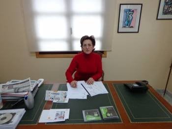 María Jesusa Candal, en el despacho de la Alcaldía de Vilamartín. (Foto: J.C.)