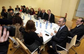 Reunión de los integrantes del Consello Galego de Universidades, en la Cidade da Cultura de Santiago.