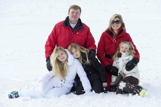 La familia real de Holanda disfruta de unos días en la nieve