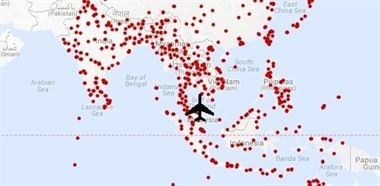 Posibles puntos de aterrizaje del avión de Malaysia Airlines