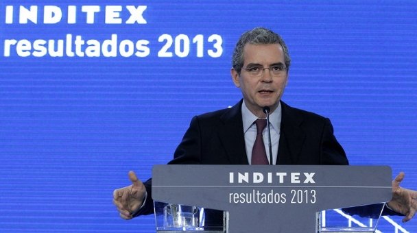 El presidente de Inditex, Pablo Isla, en la presentación de los resultados de la compañía en Madrid (CHEMA MOYA)