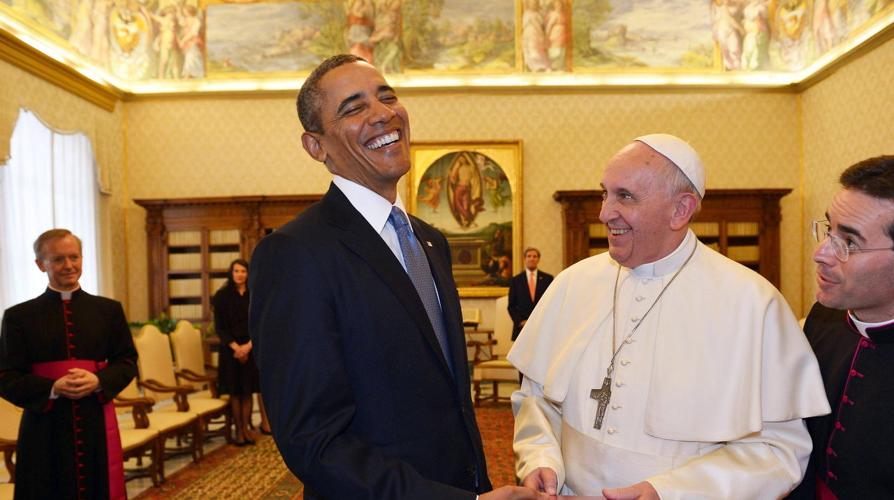 Imagen del encuentro entre el Papa Francisco y el presidente de EEUU