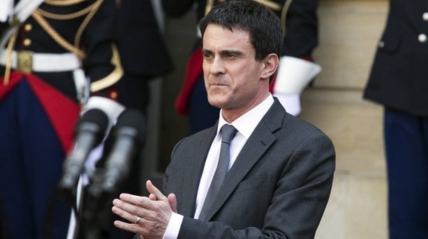 Valls, el pasado martes, durante la ceremonia de traspaso de poderes con Ayrault (ETIENNE LAURENT)
