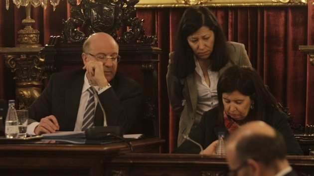 El &#34;núcleo&#34; duro del Gobierno: Agustín Fernández, Áurea Soto, Marga Martín y Vázquez Barquero (MIGUEL ÁNGEL)