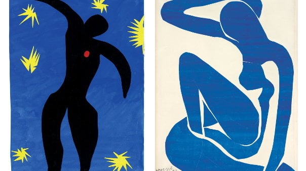 Combo de fotografías facilitadas por Tate Modern de Londres de las obras &#34;Desnudo azul (I)&#34; e &#34;Icarus&#34;de Henri Matisse