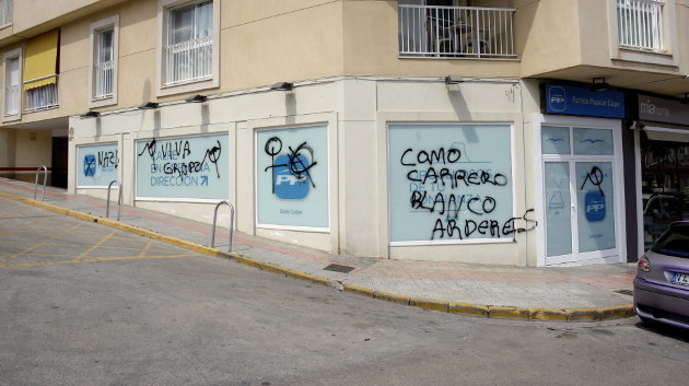 El PP de la localidad alicantina de Calpe ha presentado una denuncia después de que la sede de esta formación política haya sido objeto de actos vandálicos