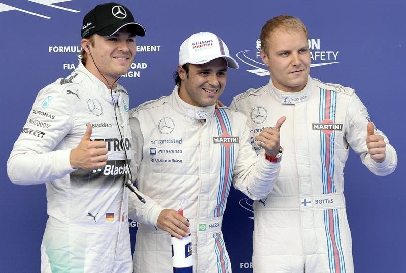 Nico Rosberg, Felipe Massa y Valtteri Bottas