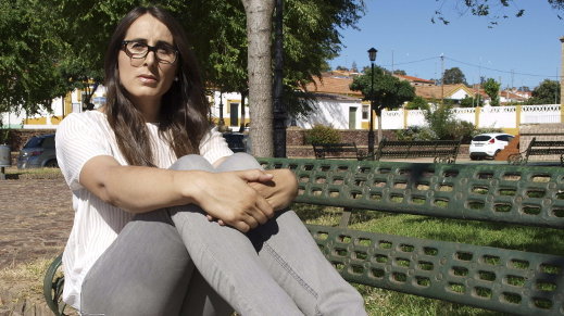 María Pachón Monge, la primera mujer incorporada al ejército español siendo ya transexual, durante una entrevista con Efe