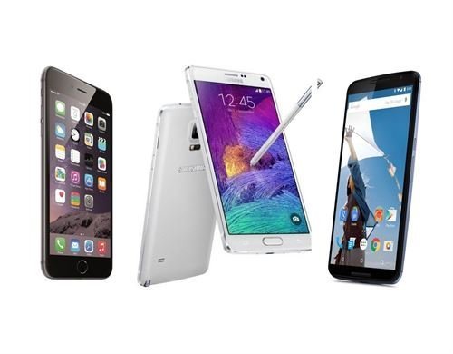 Nexus 6, iPhone 6 Plus y Galaxy Note 4