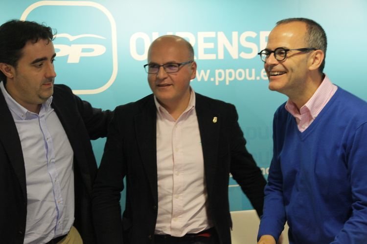 Ourense. 18-05-2015. Rueda de prensa de Baltar, Jesús Vázquez y Jorge Pumar. José Paz